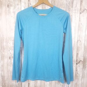 New Balance Blue Striped Long Sleeve Top Size Small